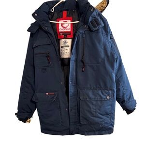 Gently Used Canada Goose Men's Dark Blue Performance Jacket (NO ZIPPER)